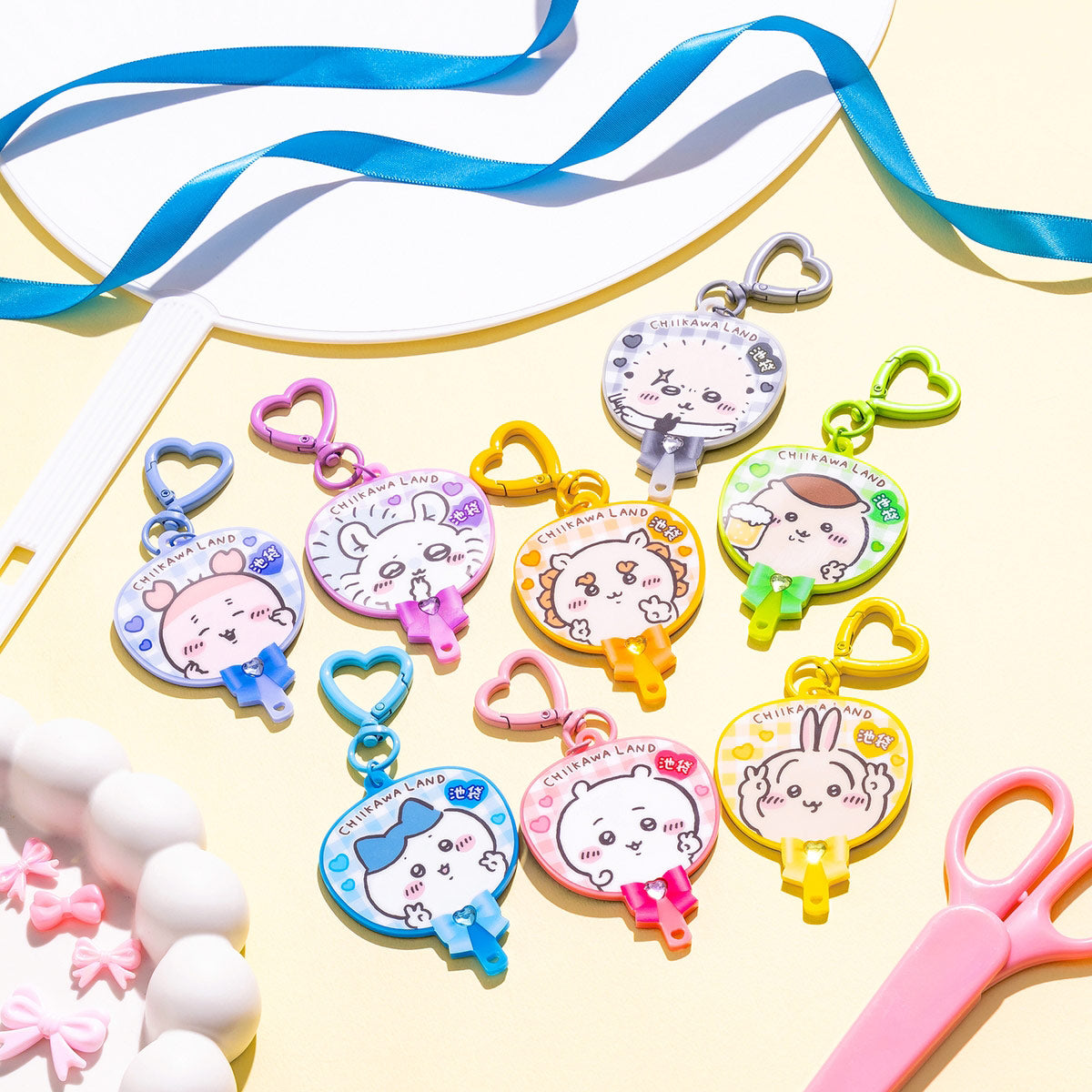 くりまんじゅう★ユニオンアリーナ KAGURABACHI 6枚セット ちいかわ Go！IKEBUKURO うちわ型アクリルキーホルダー（くり