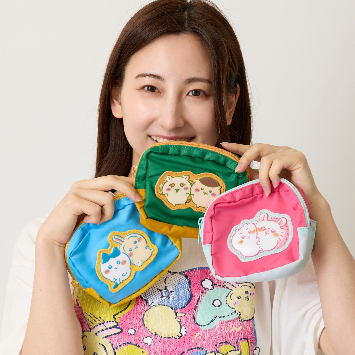 吉伊卡哇 立体贴布收纳包 (栗子馒头 & 狮萨 / 绿色)