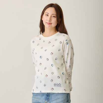 ちいかわ ワッフル長袖Tシャツ 小さいの ホワイト