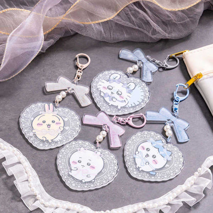 Chiikawa Go!HARAJUKU Acrylic Keychain (Ribbon Hachiware)