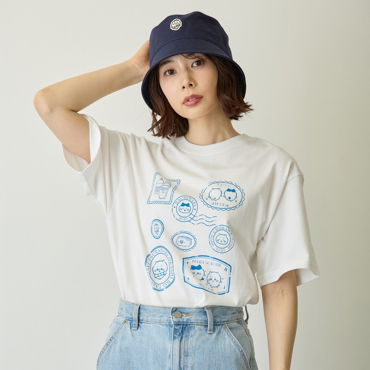 ちいかわ バケットハット 王冠 ネイビー | ちいかわマーケット 公式