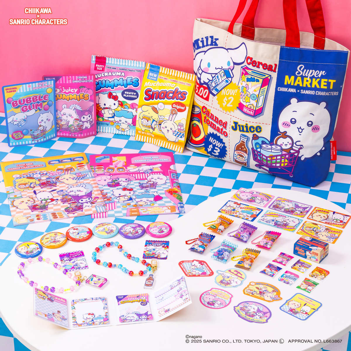 ちいかわ×サンリオキャラクターズ 一筆メモふせん 2点セット ちいかわ×サンリオキャラクターズ クリアケース付箋（ブルー） | ちい
