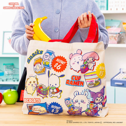 Chiikawa × Sanrio Characters Supermarket Shopping Tote Bag