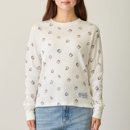 ちいかわ ワッフル長袖Tシャツ 小さいの ホワイト
