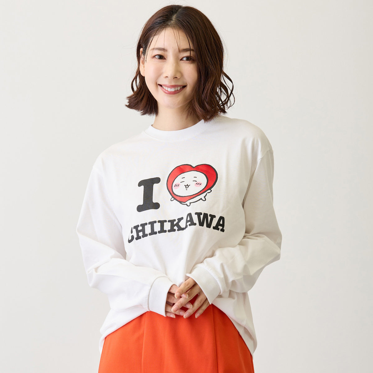 ちいかわ 長袖Tシャツ I LOVE CHIIKAWA ホワイト | ちいかわマーケット