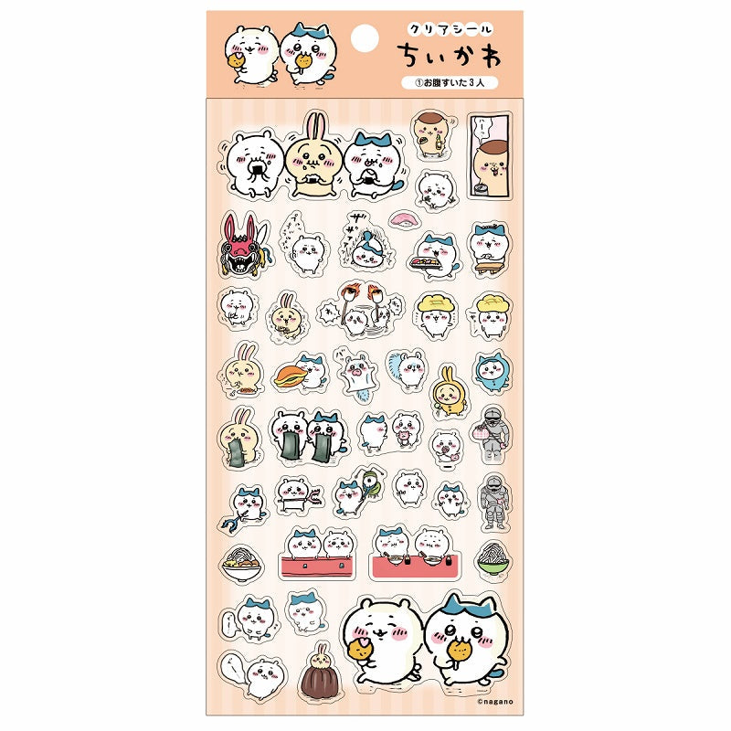 ちいかわ クリアシール①お腹すいた3人