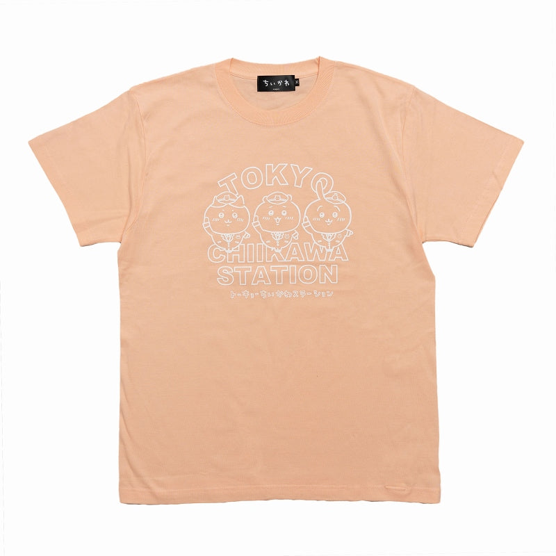 ちいかわ ステーショントリオ Tシャツ アプリコット