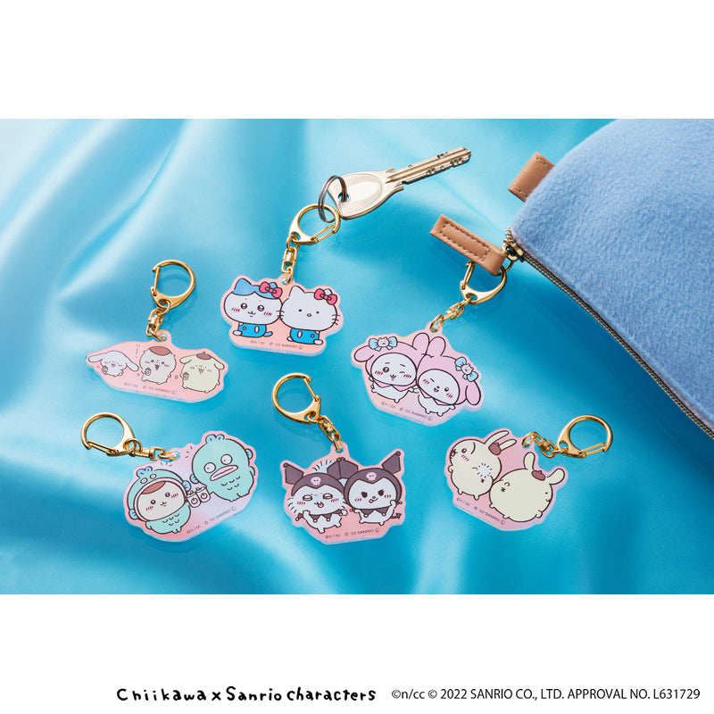 Chiikawa × Sanrio Characters Aurora Acrylic Key ring (Usagi & Pom Pom Purin)