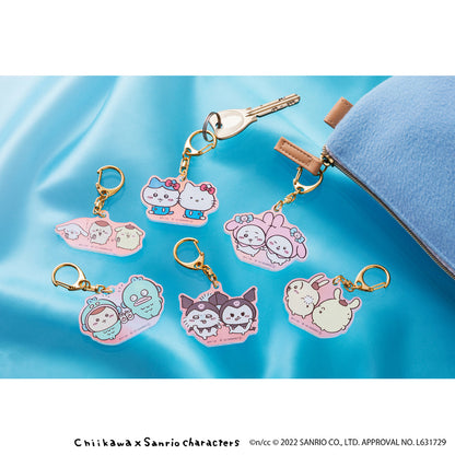 Chiikawa × Sanrio Characters Aurora Acrylic Key ring (Usagi & Pom Pom Purin)