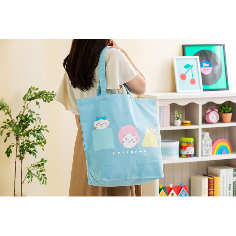 ちいかわ ひょっこりのぞく大きめトートバッグ（ブルー） | ちいかわ