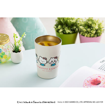 吉伊卡哇×三麗鷗角色 可以放便利店飲料的保冷・保溫杯（HELLO KITTY×吉伊卡哇）