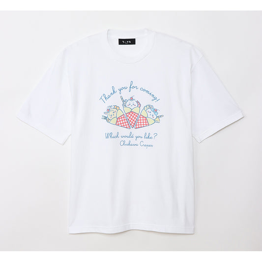 吉伊卡哇×玛利安可丽饼 大号T恤 可丽饼 白色