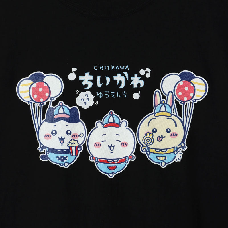 ちいかわ ワクワクゆうえんち Tシャツ メインロゴ ブラック