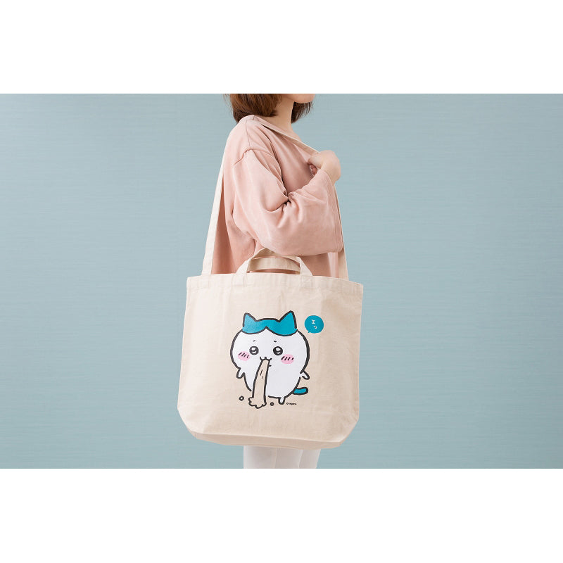 ちいかわ 肩掛け紐が長くて使いやすいトートバッグ（ハチワレ）