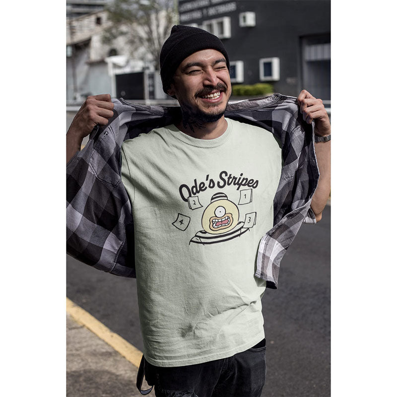 吉伊卡哇 T恤 頌條紋款 冰霜綠