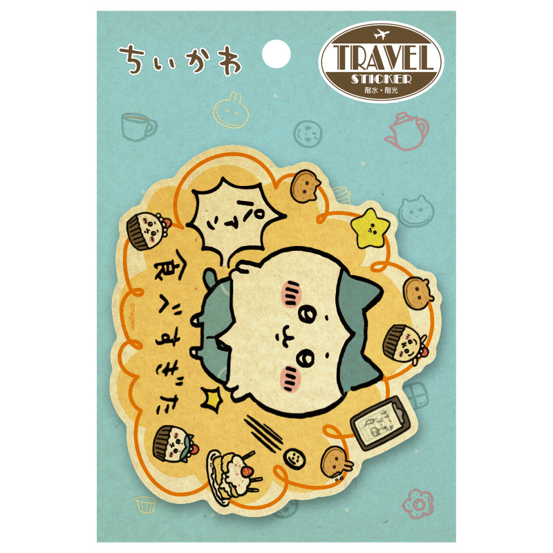 ちいかわ トラベルステッカー 食べすぎてお腹出た【１会計 ２個まで】