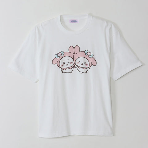 ちいかわ×サンリオキャラクターズ ビックTシャツ ちいかわ×マイメロディ ホワイト