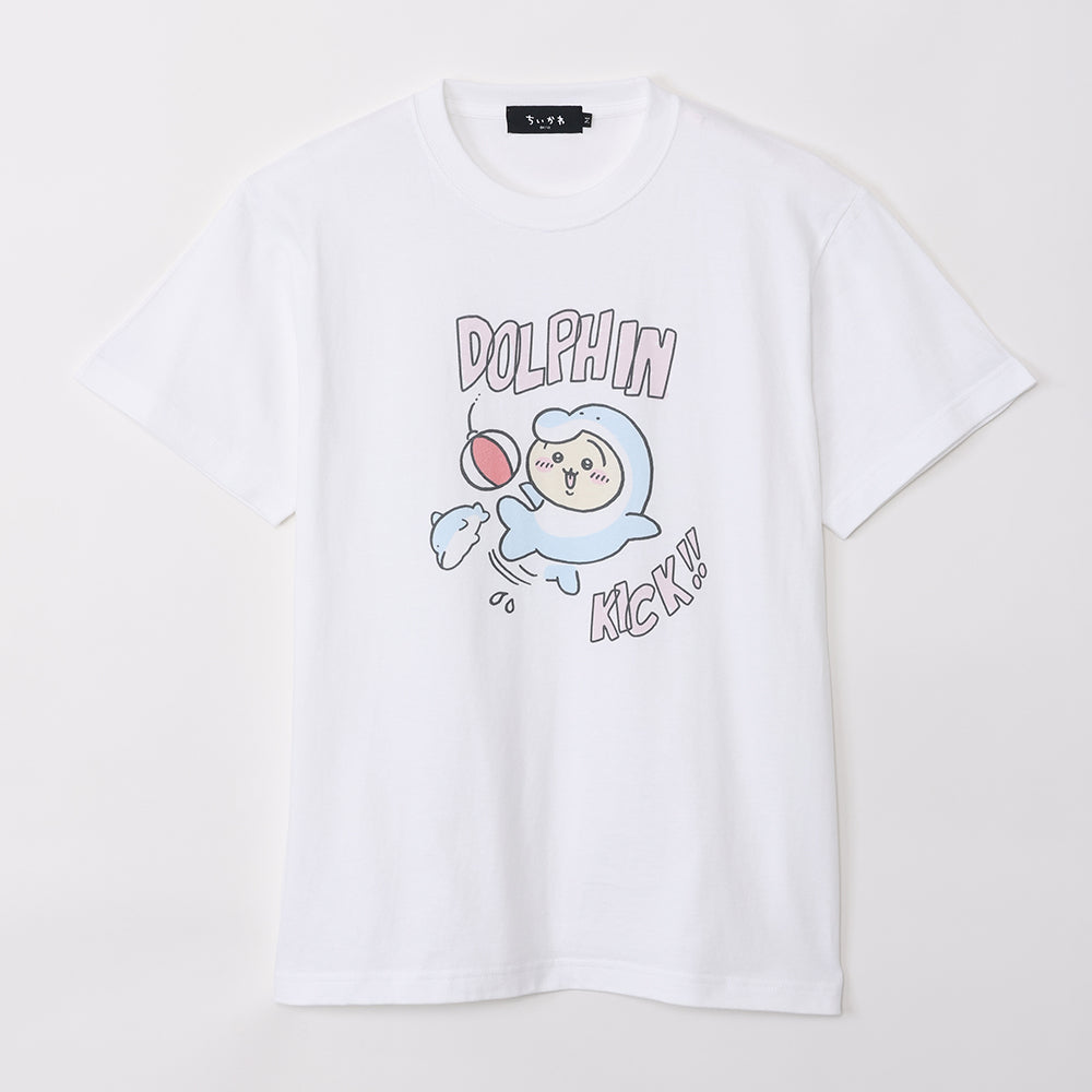 ちいかわ水族館 Tシャツ ドルフィンキック ホワイト（イカミラー付）