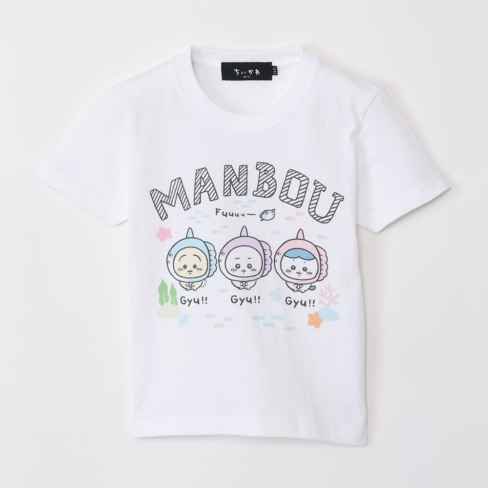 Chikawa Aquarium Kids T -shirt Manbow White (with a turtle mirror)