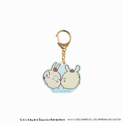 Chiikawa × Sanrio Characters Aurora Acrylic Key ring (Usagi & Pom Pom Purin)