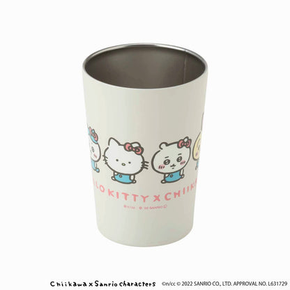 吉伊卡哇×三麗鷗角色 可以放便利店飲料的保冷・保溫杯（HELLO KITTY×吉伊卡哇）