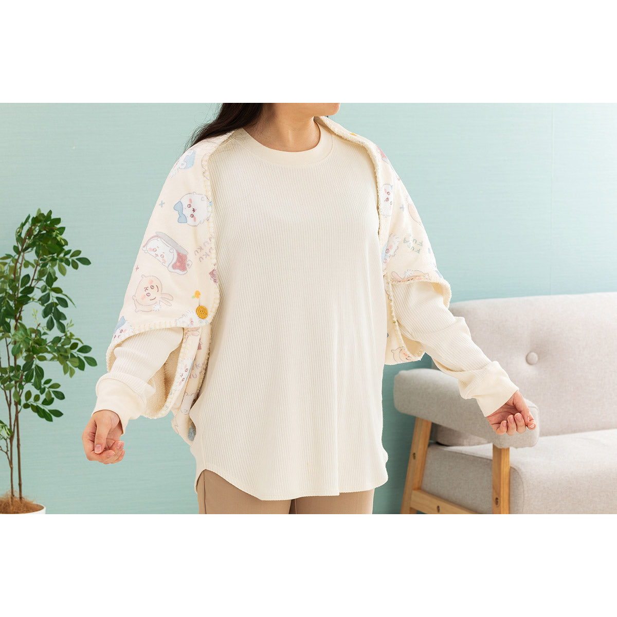 吉伊卡哇 保暖三用毛毯（象牙色）