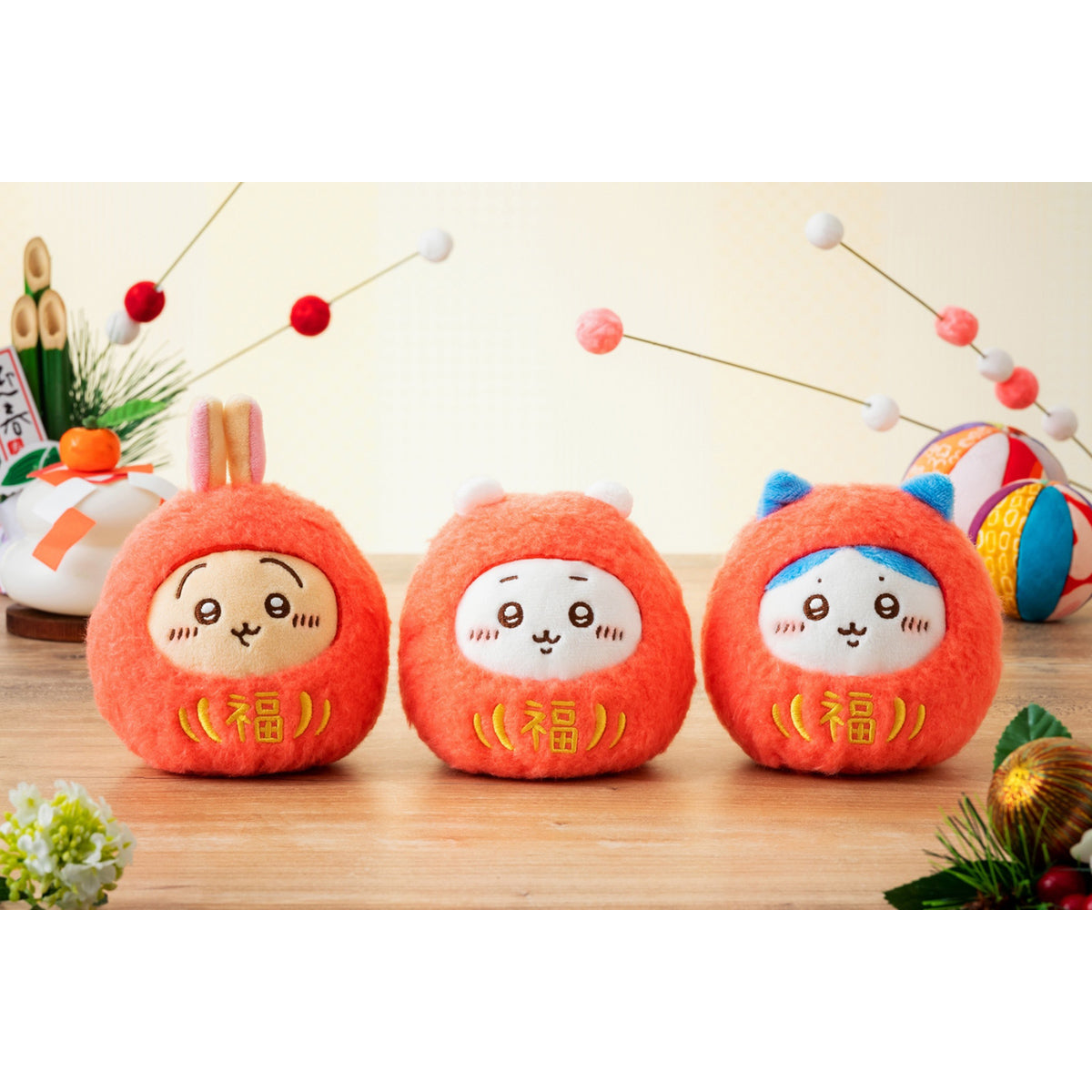 Chiikawa Daruma Turned Over! Rolled Over Plush (Usagi)