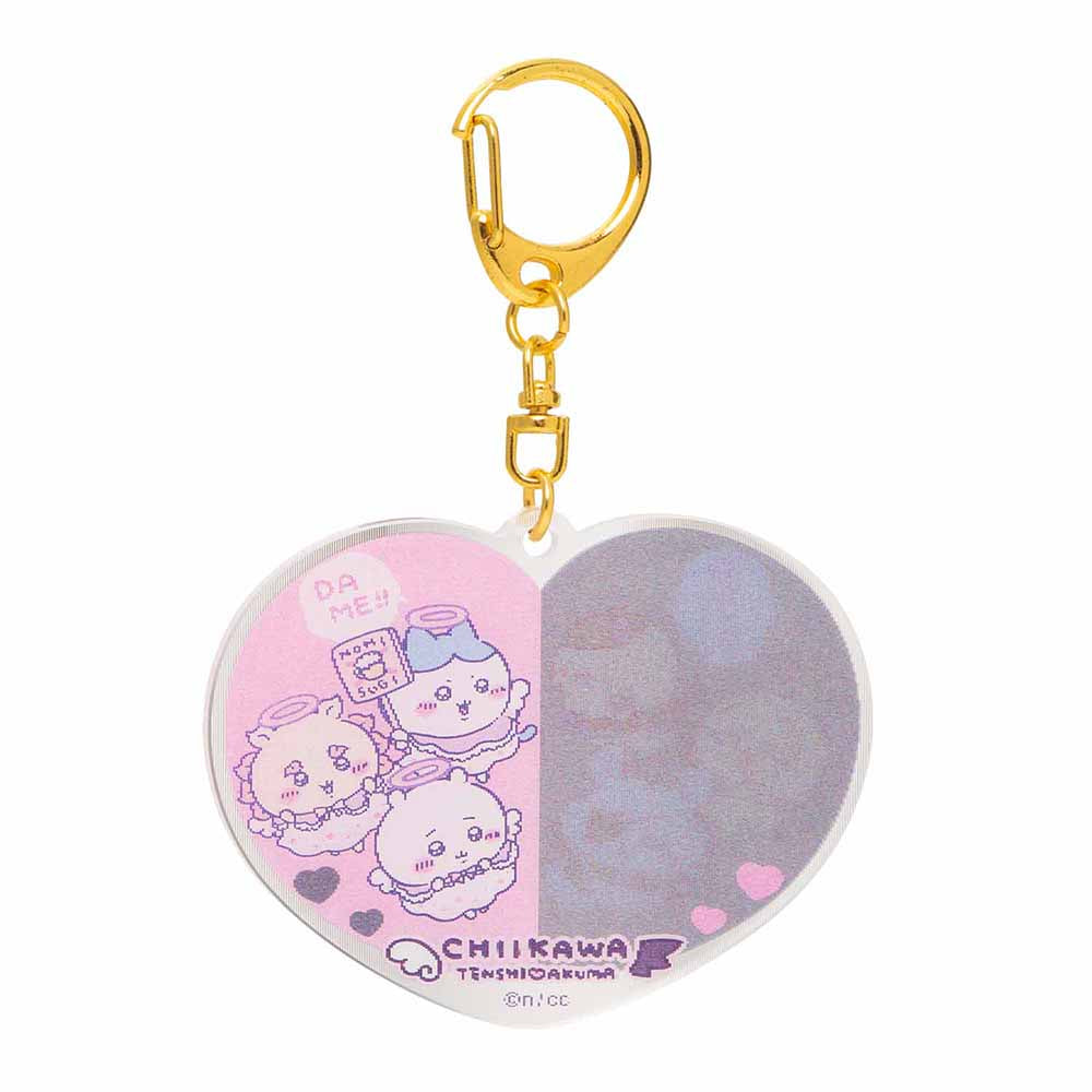 Chiikawa Angel & Demon Illustration Change! Lenticular Acrylic Key ring (Heart)