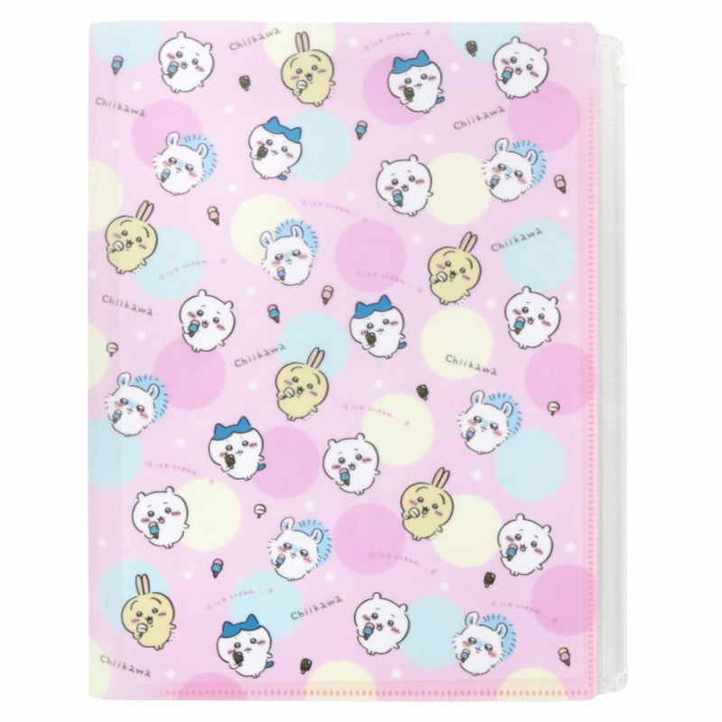 ちいかわ クリアファイル6P+ファスナーケース（アイス）