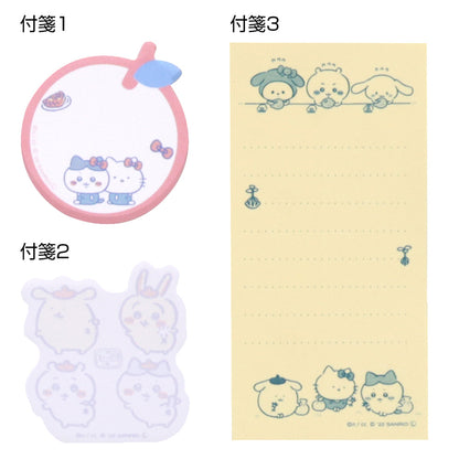 吉伊卡哇×三麗鷗角色們 透明盒便條紙（藍色）