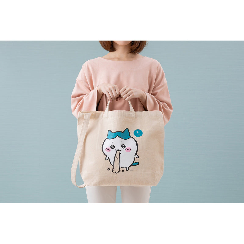 ちいかわ 肩掛け紐が長くて使いやすいトートバッグ（ハチワレ）