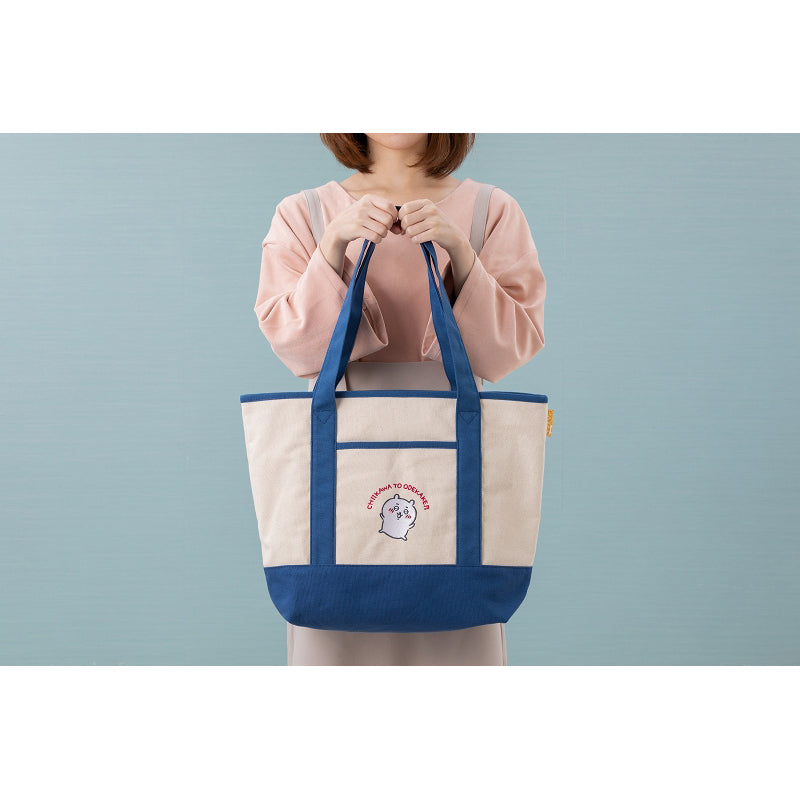 CHIIKAWA x HANKYU トートバッグ ワインレッド キャラクター刺繍 CHIIKAWA x HANKYU トートバッグ 採っ ワインレッド
