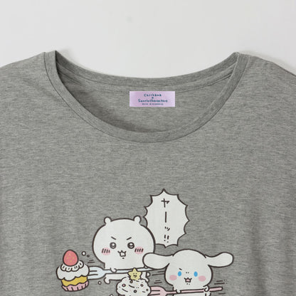 吉伊卡哇×三麗鷗角色 寬鬆洋裝 吉伊卡哇×CINNAMOROLL 灰色 FREE