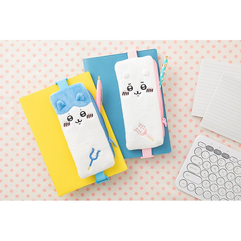 Chiikawa Flat Plush Pen Pouch (With Rubber Band for Attachment to Planner, etc.) (Hachiware)