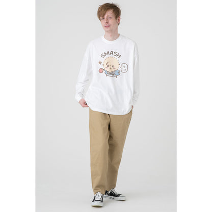 吉伊卡哇觀光 寬版長袖T恤 打擊款（白色）